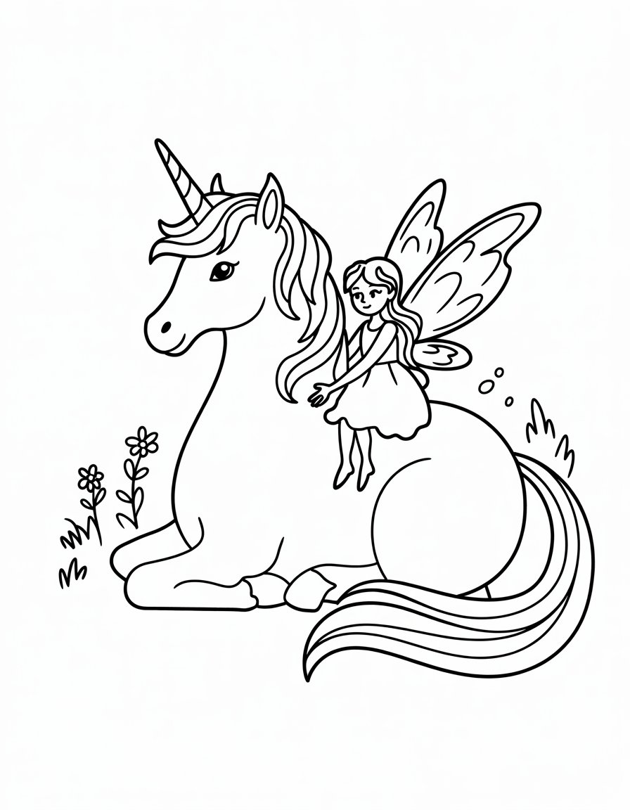 Unicorn with Fairy Companion